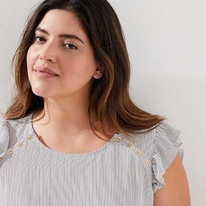 Flirty Ruffle Sleeve Shell